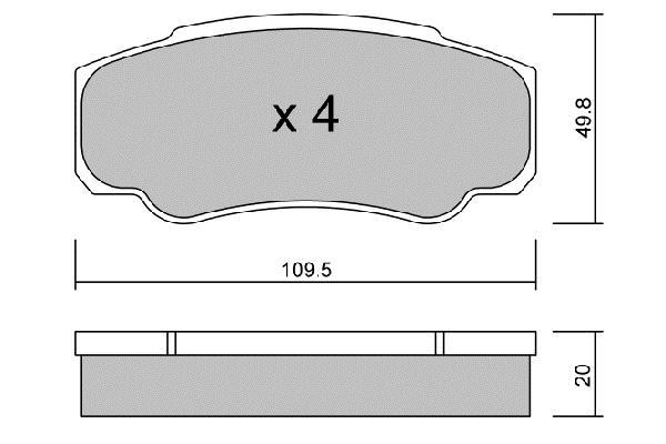 Juego de 4 pastillas de freno (Almohadilla de freno) AISIN ref. BPPE-2004